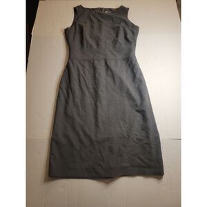 Bloomingdales Vintage Womens Dress Size 10 Gray Wool Blend Stretch Classic S‎
